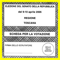 Facciata esterna della scheda gialla -  Senato della Repubblica 