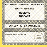 Facciata esterna della scheda gialla  -  Senato della Repubblica